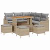 vidaXL Garten-Sofa-Set mit Kissen mit Kissen 9 pcs Beige und Hellgrau
