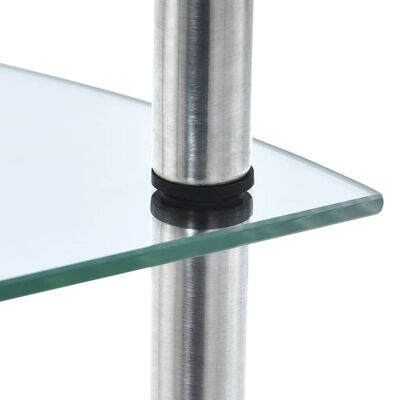 vidaXL Regal mit 4 Ablagen Transparent 30x30x100 cm Hartglas