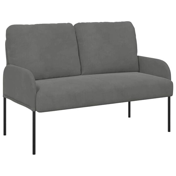 vidaXL Sofas mit Kissen 110cm Dunkelgrau Sperrholz