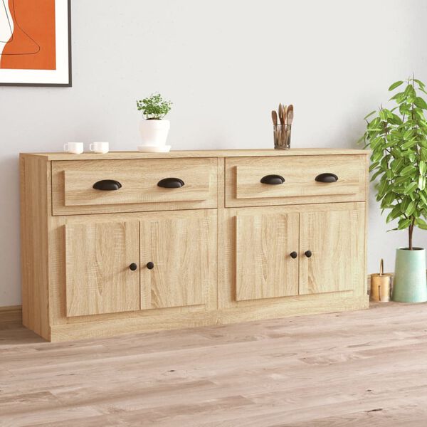 vidaXL Sideboards 2 Stk. Sonoma-Eiche Holzwerkstoff