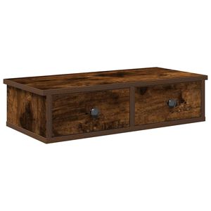 vidaXL Wandregal mit Schubladen R&auml;uchereiche 60x28x15 cm Holzwerkstoff