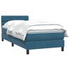vidaXL Boxspringbett mit Matratze Dunkelblau 80x210 cm Samt