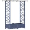 vidaXL Hochbeet mit Rankgitter und Dach Grau 122,5 x 40 x 123 cm PP