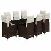 vidaXL 9-tlg. Garten-Bistro-Set mit Kissen Braun Poly Rattan