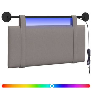 vidaXL H&auml;ngendes Kopfteil Mit LED Licht Taupe Stoff