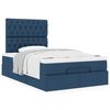 vidaXL Ottoman-Bett mit Matratze Blau 120x190 cm Stoff