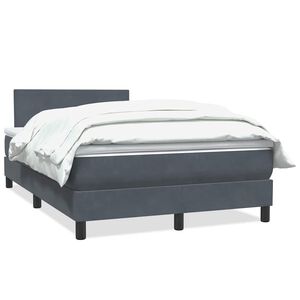 vidaXL Boxspringbett mit Matratze Dunkelgrau 120x220 cm Samt