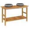 vidaXL Waschtisch mit Schwarzen Marmorbecken Massivholz Teak