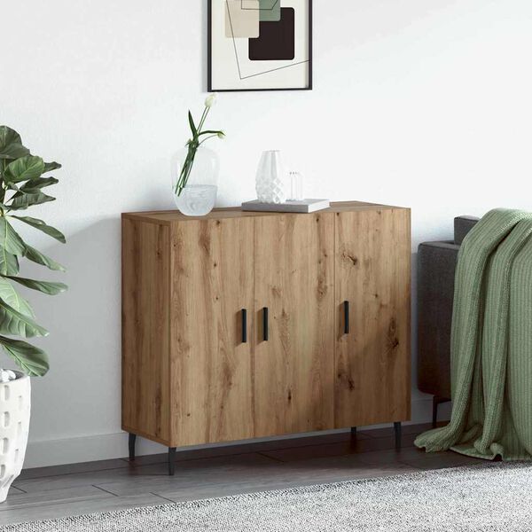 vidaXL Sideboard Artisan-Eiche 90 x 34 x 80 cm Holzwerkstoff