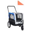 vidaXL 2-in-1 Fahrradanh&auml;nger f&uuml;r Hunde und Buggy Grau and Blau