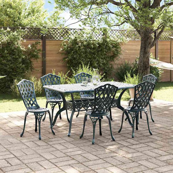 vidaXL Garten Essgruppe 7 pcs Gr&uuml;n Aluminium