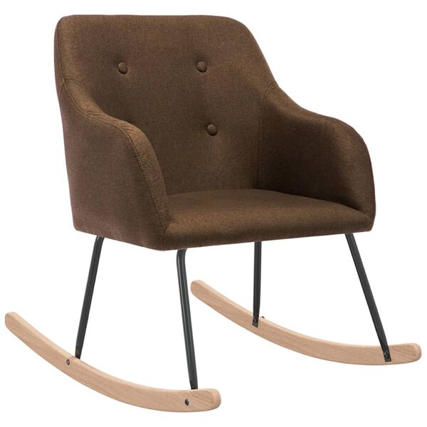 vidaXL Schaukelstuhl Braun Stoff