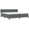 vidaXL Boxspringbett mit Matratze Dunkelgrau 200 x 200 cm Polyester