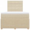 vidaXL Boxspringbett mit Matratze Creme 120x190 cm Stoff