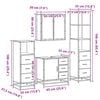 vidaXL 4-tlg. Badm&ouml;bel-Set Braun Eichen-Optik Holzwerkstoff