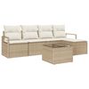 vidaXL Sofa Set 6 stk. Beige und Creme Poly-Rattan