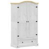 vidaXL Kleiderschrank Corona Wei&szlig; 102x52x186 cm Massivholz Kiefer