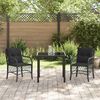 vidaXL Garten Essgruppe mit Kissen 3 pcs Schwarz Poly-Rattan