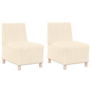 vidaXL Modulares Armfreies Sofa 2 pcs Creme 55 x 74 x 82 cm Cordstoff