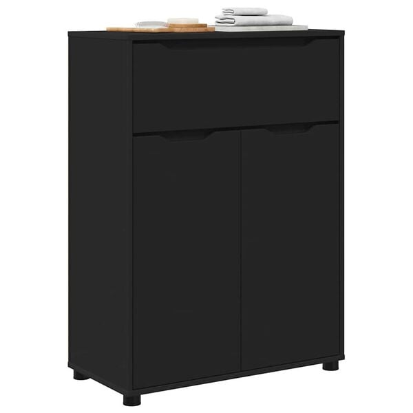 vidaXL Badezimmerschrank Schwarz 72,5 x 36,5 x 100 cm Holzwerkstoff