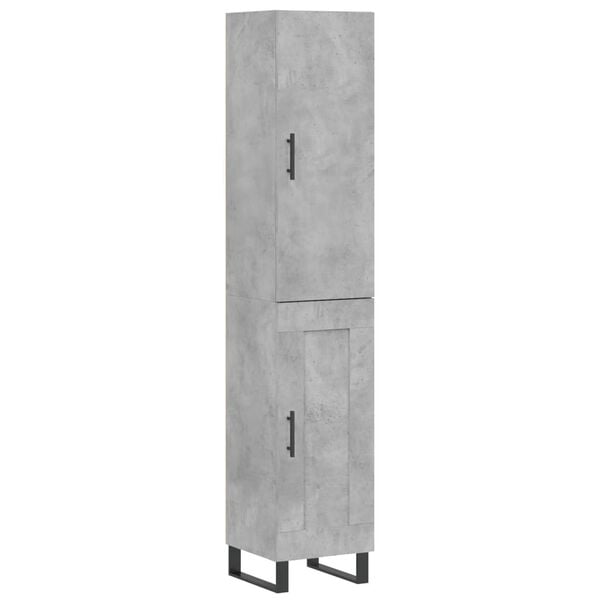 vidaXL Highboard Betongrau 34,5x34x180 cm Holzwerkstoff