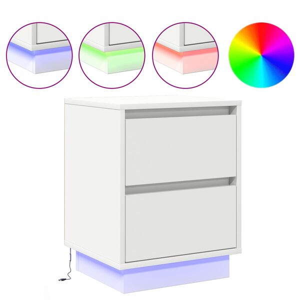 vidaXL Nachttisch mit Schubladen Wei&szlig; 39 x 34,5 x 50 cm Holzwerkstoff