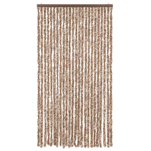 vidaXL Fliegenvorhang Beige und Dunkelbraun 100x220 cm Chenille