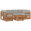 vidaXL Outdoor-Sofagarnitur mit Kissen 7 pcs Nat&uuml;rlich und Hellgrau
