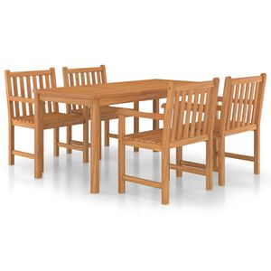 vidaXL 5-teiliges Garten-Ess-Set 160 x 80 cm Massivholz Teak