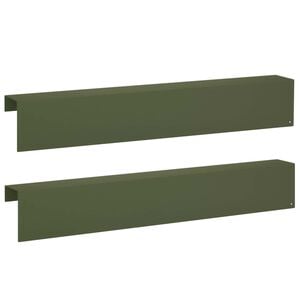 vidaXL Garten-Abdeckprofil 2 stk. 100 x 10 x 15 cm Stahl Olivgr&uuml;n