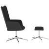 vidaXL Relaxsessel mit Hocker Schwarz Samt und PVC