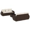 vidaXL 7-tlg. Garten-Sofagarnitur mit Kissen Braun Poly Rattan