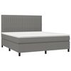 vidaXL Boxspringbett mit Matratze & LED Dunkelgrau 160x200 cm Stoff
