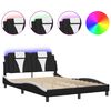 vidaXL Bettgestell Viana mit LED ohne Matratze Schwarz&Wei&szlig; 140x200cm