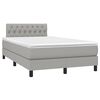 vidaXL Boxspringbett mit Matratze & LED Hellgrau 120x190 cm Stoff
