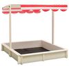vidaXL Sandkasten mit Verstellbarem Dach Tannenholz Wei&szlig; und Rot UV50