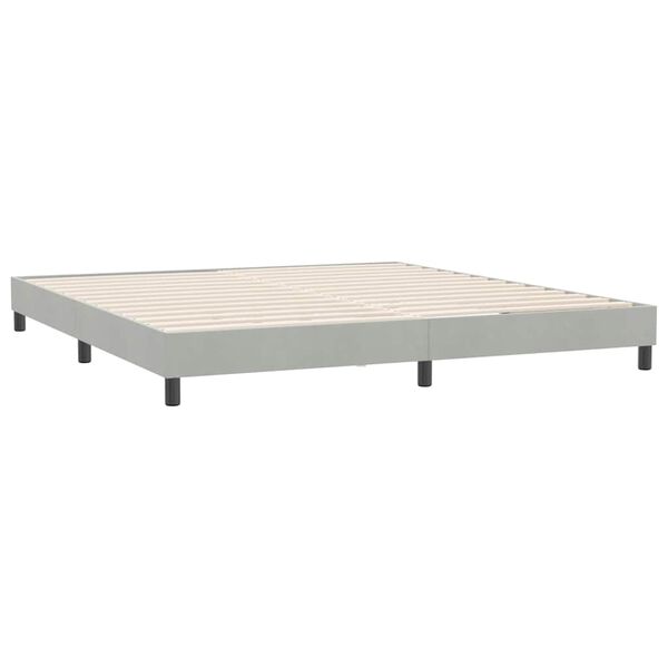 vidaXL Boxspringbett ohne Matratze Hellgrau 180x220 cm Samt