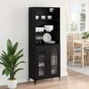 vidaXL Highboard Schwarz Eichen-Optik 69,5 x 34 x 180 cm Holzwerkstoff