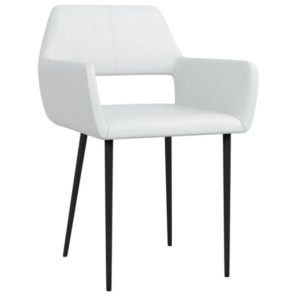 vidaXL Esszimmerst&uuml;hle 2 Stk. Wei&szlig; Kunstleder