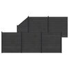 vidaXL zaunset 6 Stk. 965 x 186 cm WPC und Aluminium Schwarz