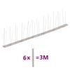 vidaXL 6-tlg. Taubenabwehr Spikes-Set Edelstahl 3 m 2-reihig