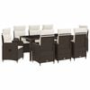 vidaXL Outdoortisch-Set 9 pcs Braun und Creme Wei&szlig; 190 x 90 x 75 cm