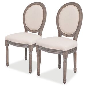 vidaXL Esszimmerst&uuml;hle 2 Stk. Creme Stoff