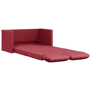 vidaXL Bodensofa mit Schlaffunktion Weinrot 112x174x55 cm Kunstleder