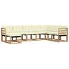 vidaXL Outdoor-Sofagarnitur mit Kissen 8 pcs Wei&szlig; und Creme