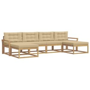 vidaXL Outdoor-Sofagarnitur 6 stk. Wei&szlig; und Beige