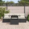 vidaXL Sofa Set mit Kissen 5 pcs Schwarz Poly-Rattan