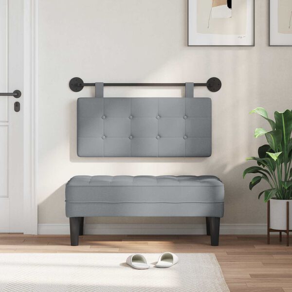 vidaXL H&auml;ngevorderseite Wandmontiert Hellgrau 100 x 55 x 5 cm Stoff