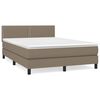 vidaXL Boxspringbett mit Matratze Taupe 140x190 cm Stoff