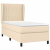 vidaXL Boxspringbett mit Matratze Creme 90x200 cm Stoff